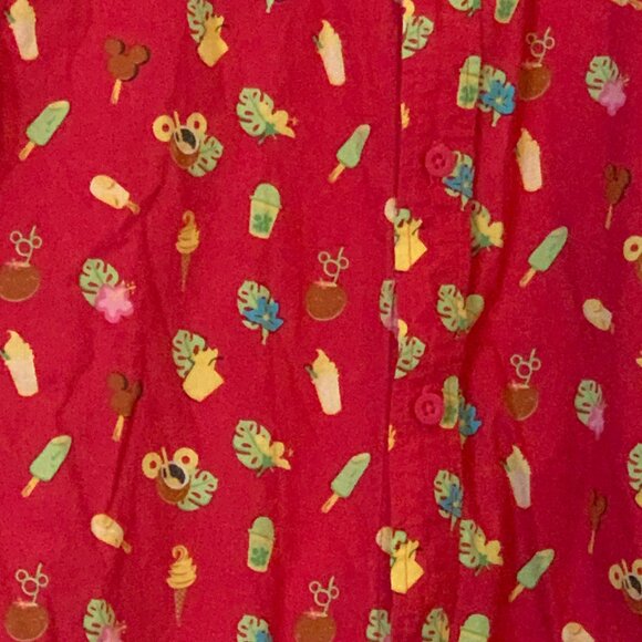 Disney Parks Aloha Polynesian Snacks & Treats Button Down Shirt Size Medium - Picture 3 of 4